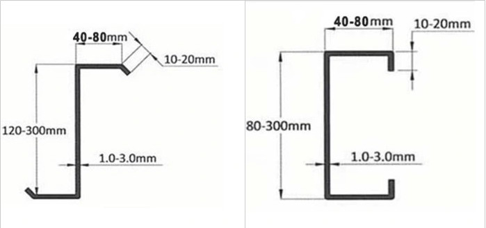 80-350 CZ Máquina de moldeado de rollos de purlin con sistema de control PLC y modo de corte hidráulico