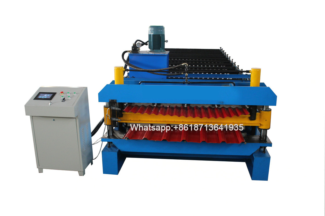 Rollo de la capa doble de la chapa de Full Auto que forma la máquina 15 - 18m/Min Hydraulic
