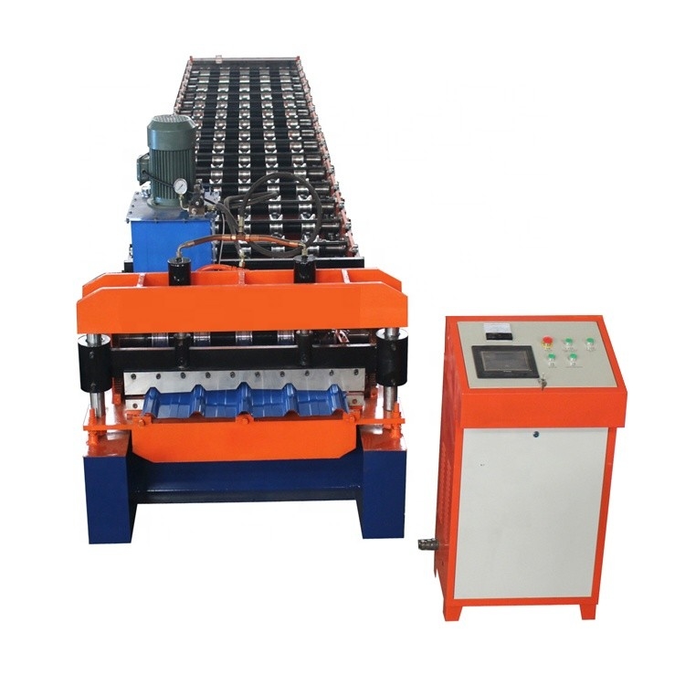 Tipo 5 rollo del trapezoide de Rib Hydraulic Cutting Roof Tile que forma control del PLC de la máquina