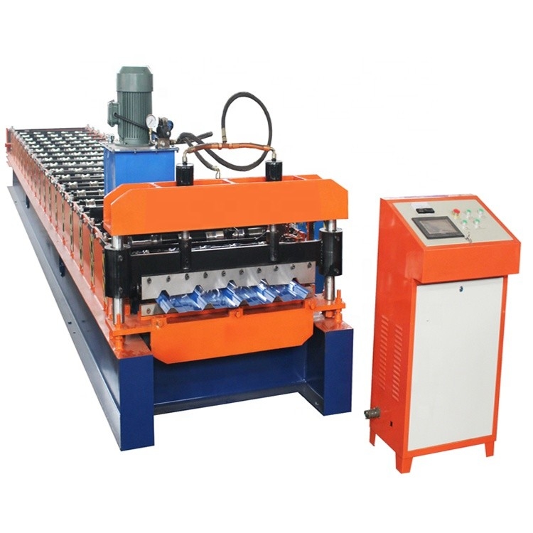 Tipo 5 rollo del trapezoide de Rib Hydraulic Cutting Roof Tile que forma control del PLC de la máquina