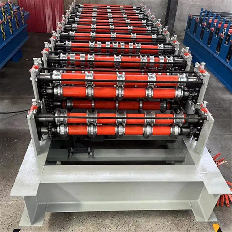 Rollo material automatizado de la capa doble de PPGI que forma la teja del acero del color de la máquina que hace la máquina