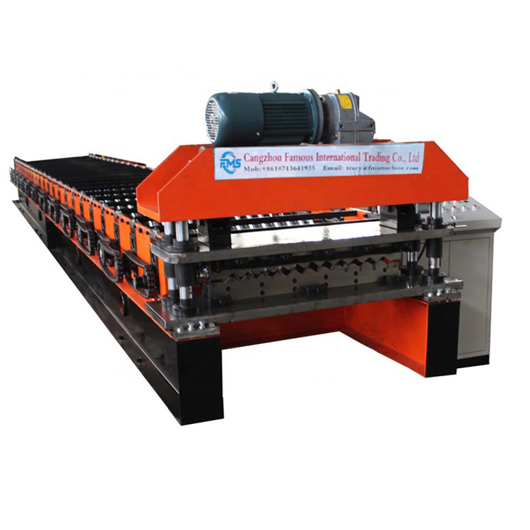 Máquina para formar baldosas de tipo corrugado de 850 mm con corte hidráulico