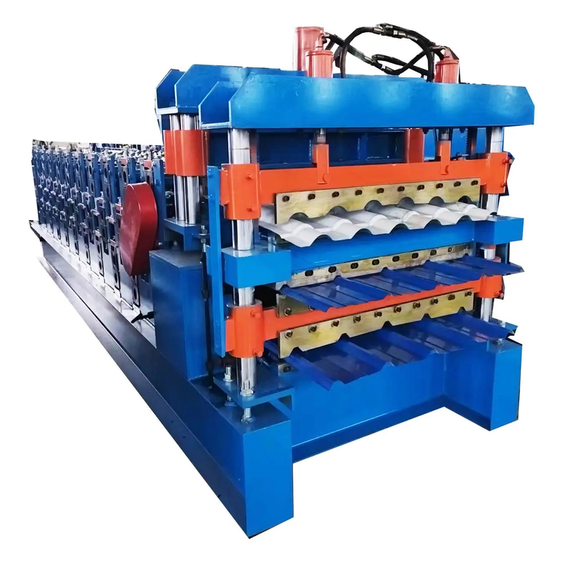 Máquina automática de formación de rodillos de techo de doble capa de metal con panel de doble capa de PPGI GI PPGL GL IBR