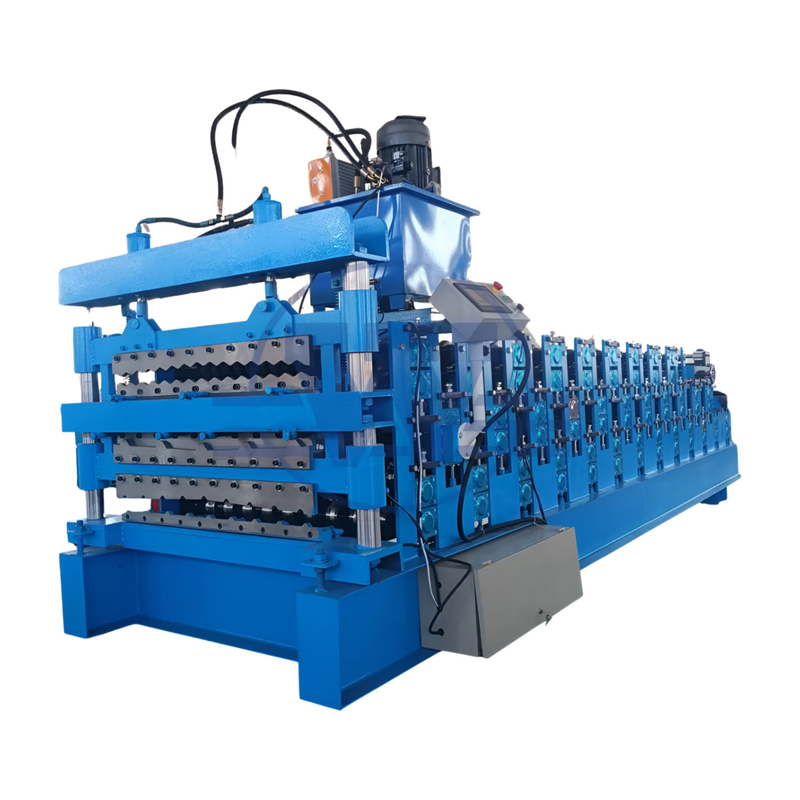 Control de plc 0,3-0,6 mm Máquina de formación de rodillos de doble capa 15m/min Para el techo de paneles Ppgi