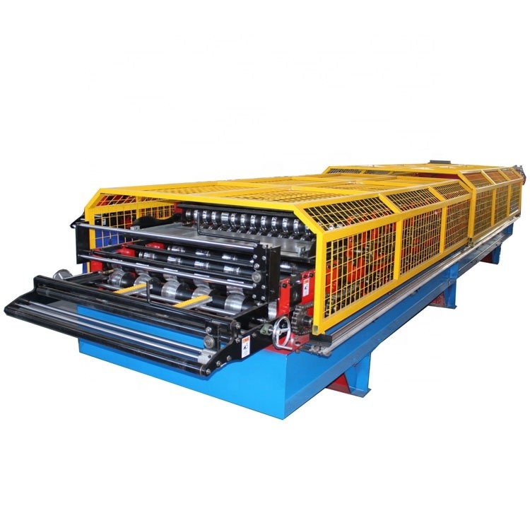 Control PLC Máquina de moldeado de láminas de techo de acero de doble capa de metal de alta velocidad