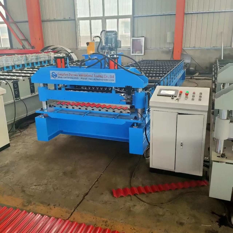 Fabricación de láminas de techo de 7/8' Fabricación de paneles corrugados de techo máquina de moldeado de rodillos