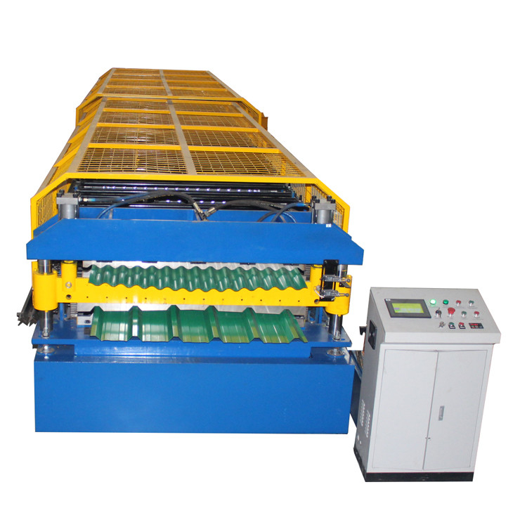 Control PLC Máquina de moldeado de láminas de techo de acero de doble capa de metal de alta velocidad