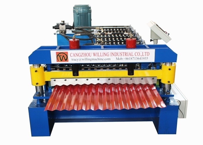 Fabricación de edificios Máquina de moldeado de rodillos para techos Máquina de fabricación de láminas para techos de metal corrugado