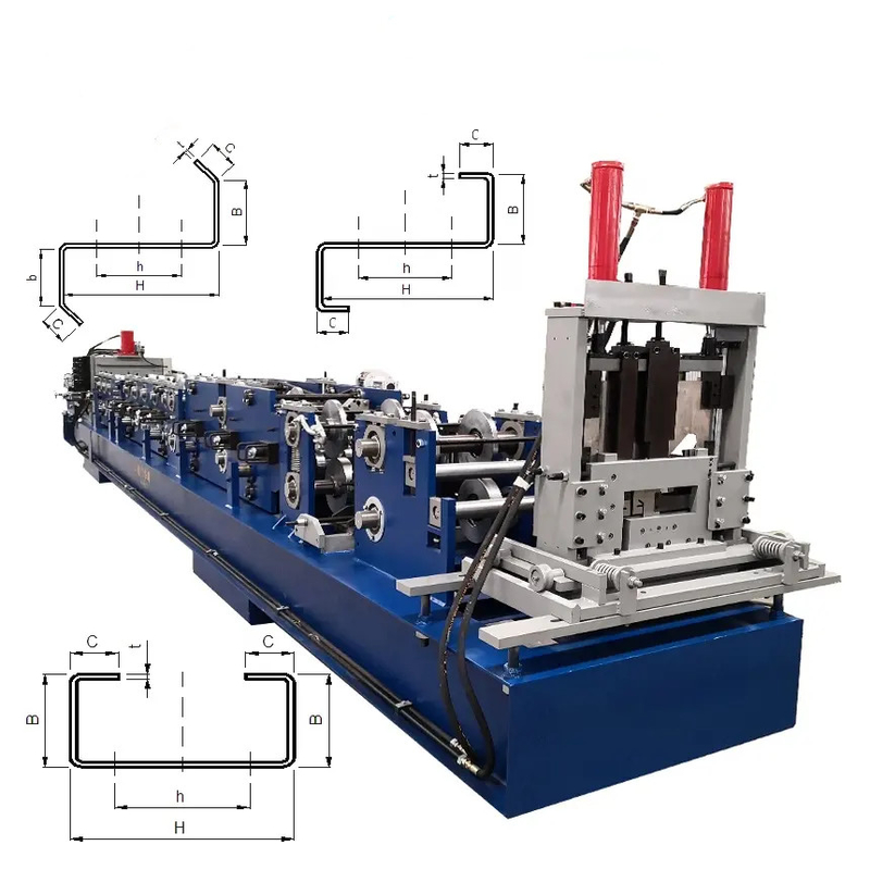 Máquina automática de moldeado de rodillos en frío de acero en forma de CZ Velocidad de moldeado 10-22 m/min