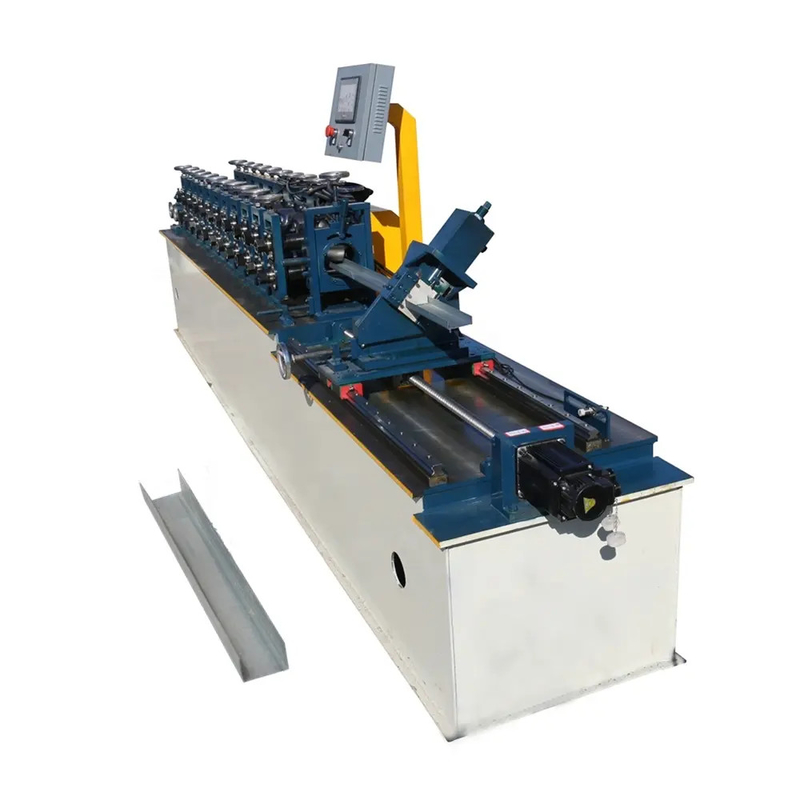 5.5KW de alta velocidad de calibre ligero de acero canal de pared seca de metal y pista C Purlin máquina de formación de rollos