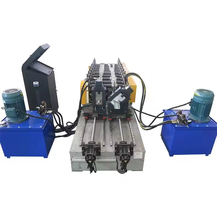 5.5KW de alta velocidad de calibre ligero de acero canal de pared seca de metal y pista C Purlin máquina de formación de rollos