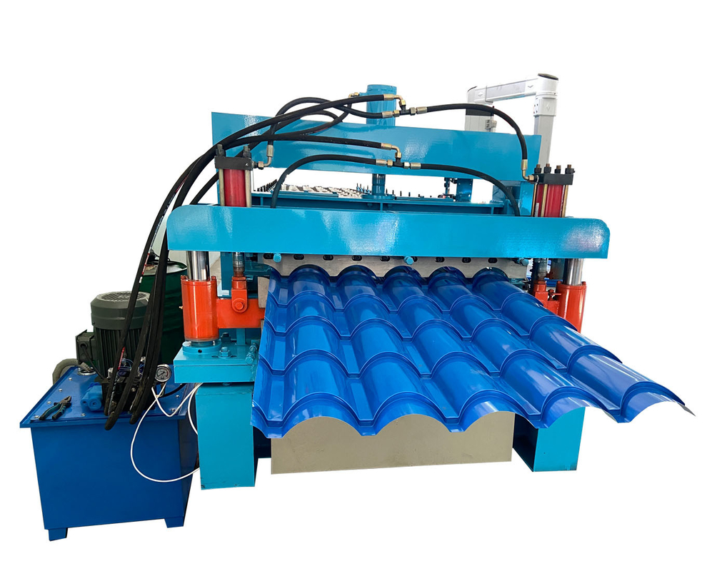Máquina de fabricación de azulejos de techo de acero de 5V corrugado y trapezoidal de doble capa Techo de chapa de hierro Fabricación de chapa de metal Máquina de formación de rodillos en frío