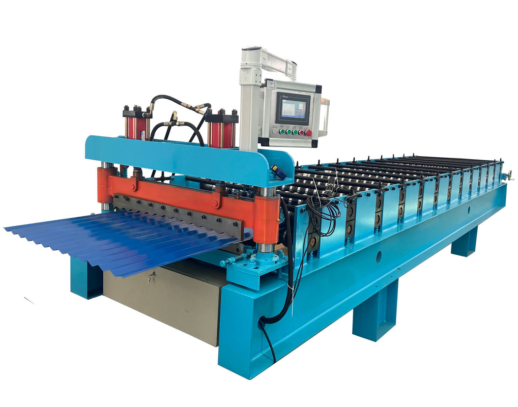 Máquina de fabricación de azulejos de techo de acero de 5V corrugado y trapezoidal de doble capa Techo de chapa de hierro Fabricación de chapa de metal Máquina de formación de rodillos en frío