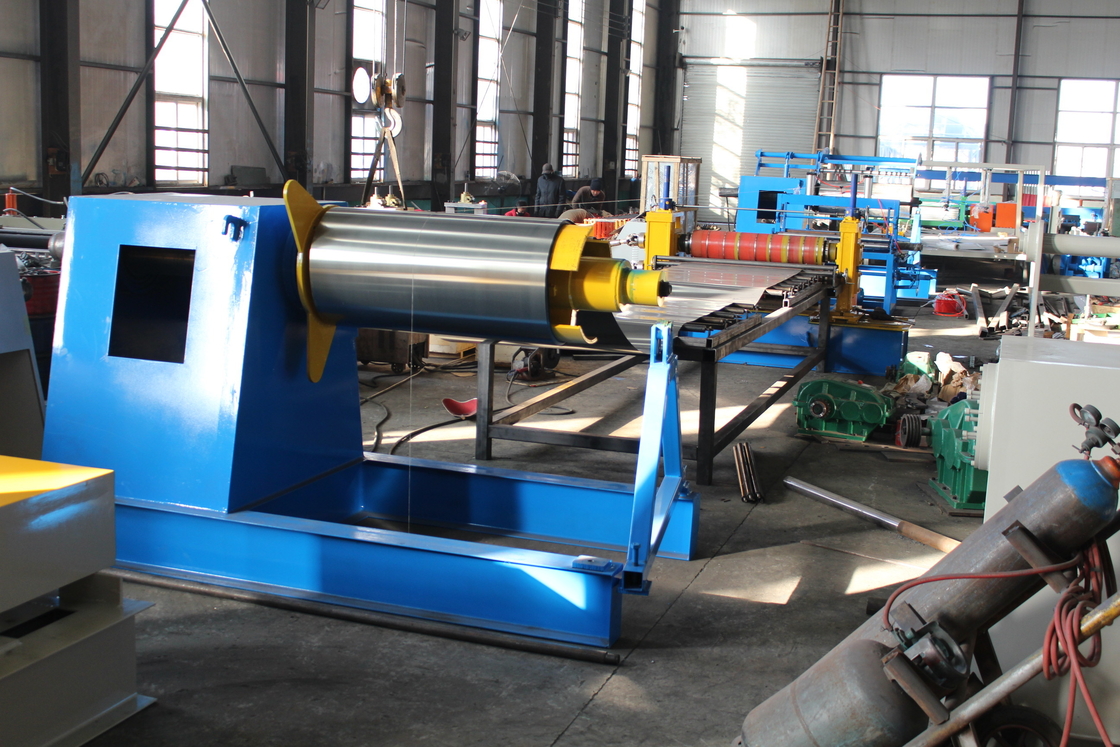 1200 mm de ancho 3-6 mm de acero de bobina de alta velocidad línea de producción de corte máquina con descollador hidráulico y recollador