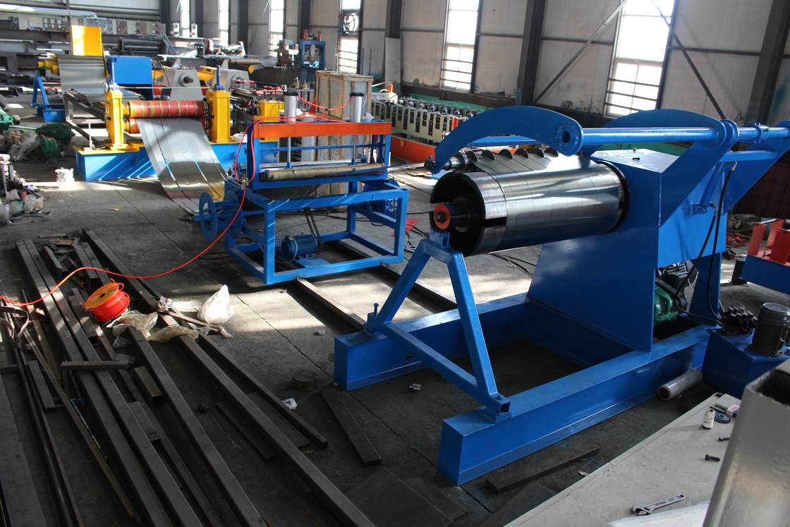1200 mm de ancho 3-6 mm de acero de bobina de alta velocidad línea de producción de corte máquina con descollador hidráulico y recollador