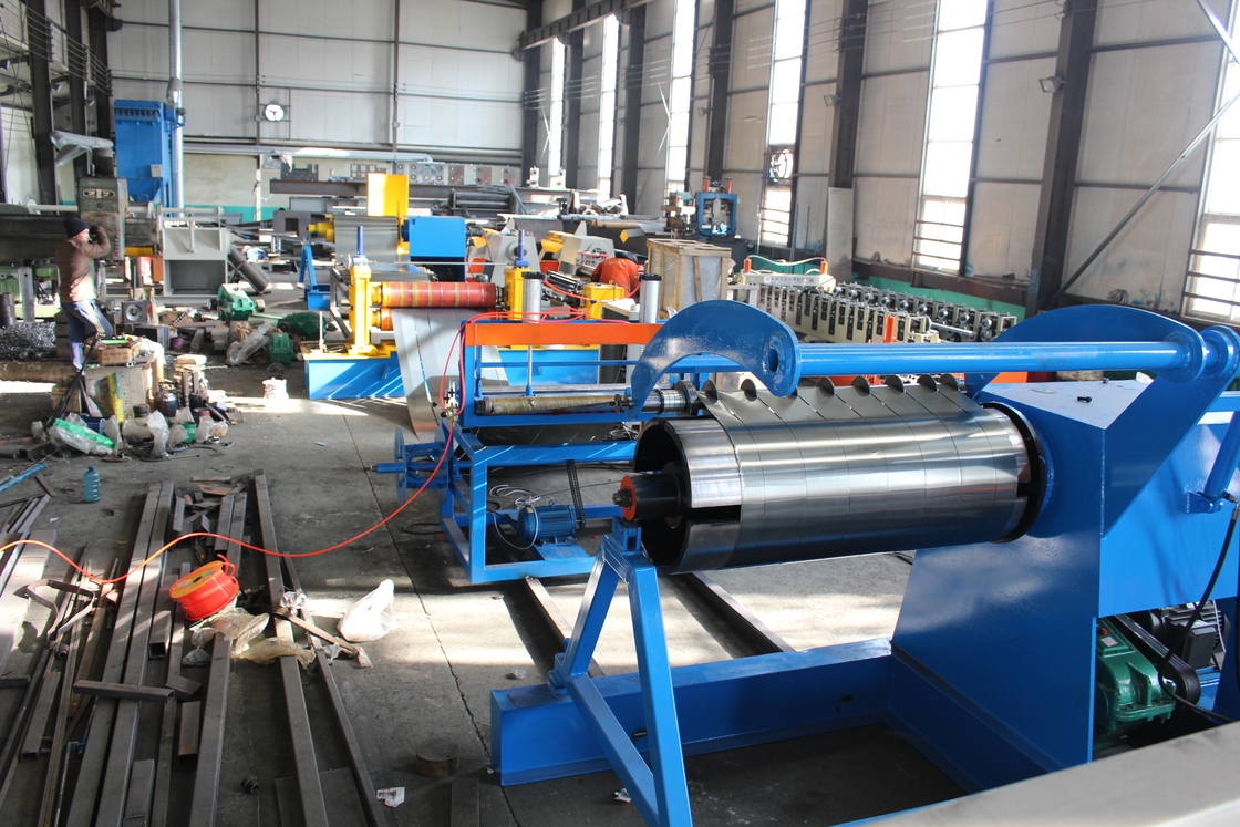 1200 mm de ancho 3-6 mm de acero de bobina de alta velocidad línea de producción de corte máquina con descollador hidráulico y recollador