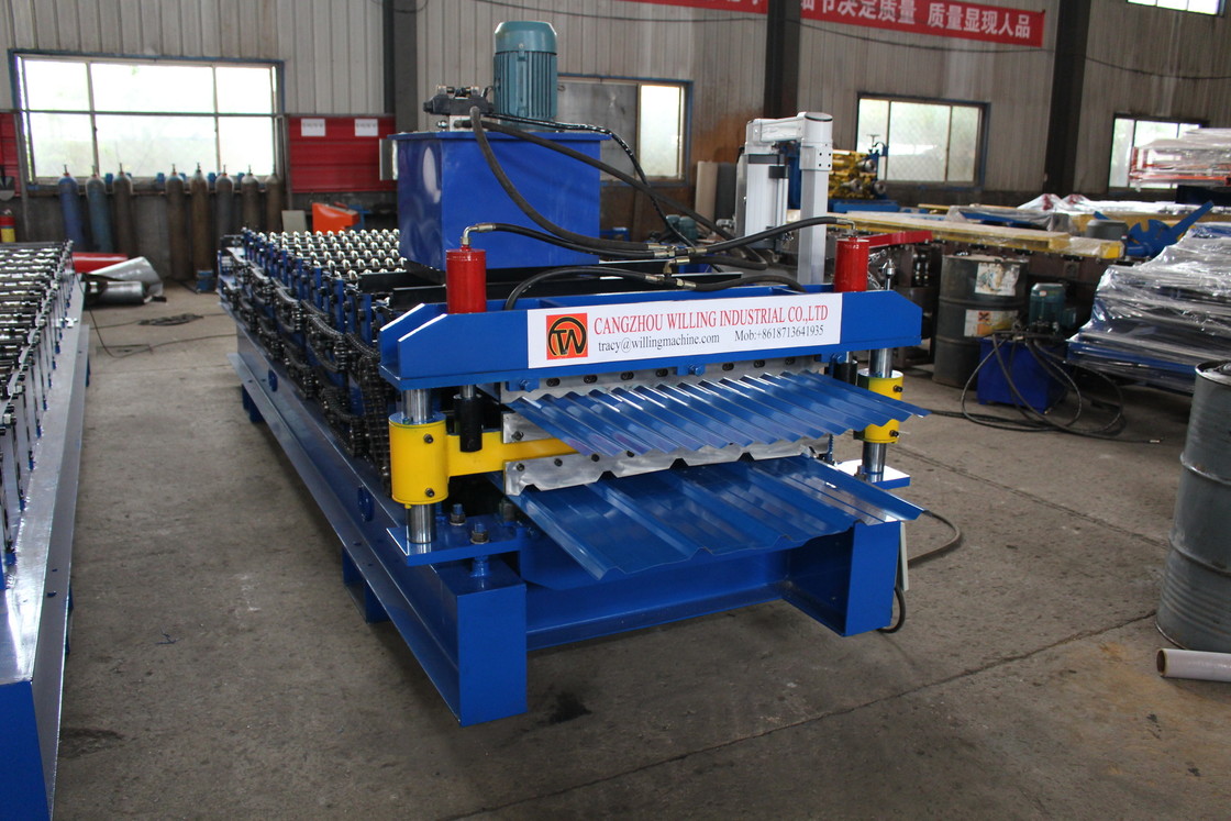 New Style  Trapezoidal and glazed Double Layer Roof sheet roofing tile Forming Machine