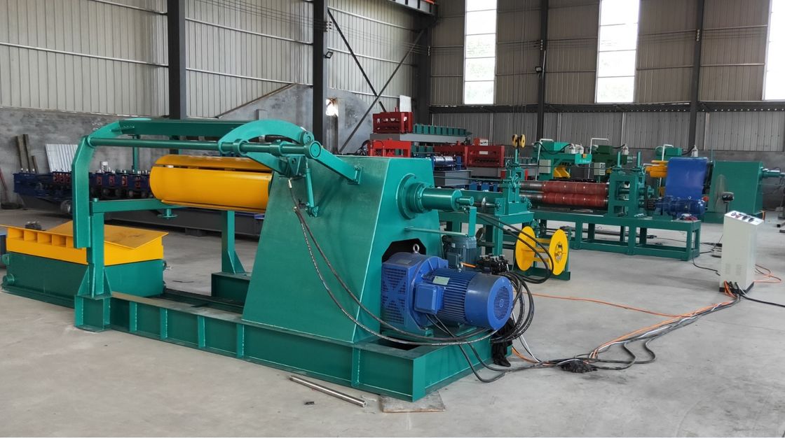 380v 50hz Máquina de línea de producción de corte de bobina de acero de alta velocidad con descollador y recollador hidráulico