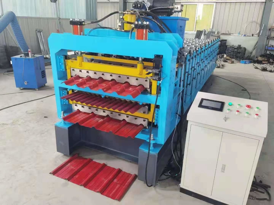 Rollo de acero del color acanalado de tres capas que forma la máquina por completo automática