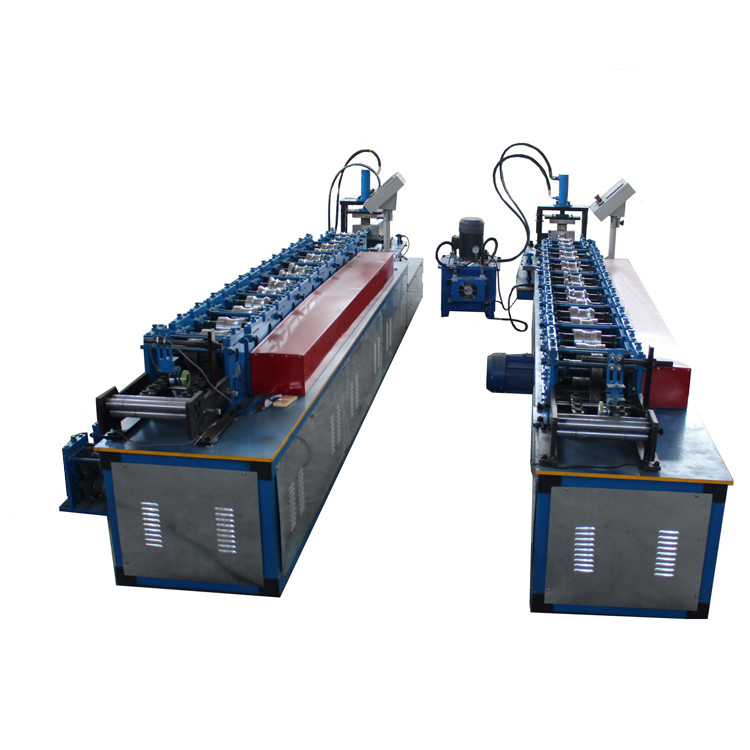 Control PLC 3T 380V máquina de formación de puertas de rodillo con corte hidráulico 15m/min velocidad