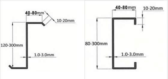 80-350 CZ Máquina de moldeado de rollos de purlin con sistema de control PLC y modo de corte hidráulico