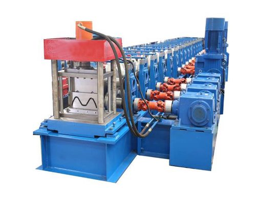 Máquina de moldeado de rollos de barandillas de carretera controlada por PLC con potencia de la máquina principal de 2 * 22KW y accionamiento de la caja de engranajes