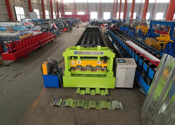 Máquina formadora de rollos de piso de acero galvanizado de perfil trapezoidal 4kw