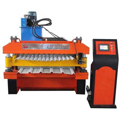 Equipo de formación de rollos de corte hidráulico Fabricación de tejas con rodillos de 13/14 estaciones