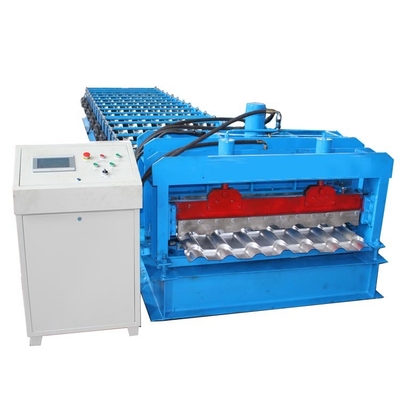 45 Material de rodillo de acero para tejas de techo de metal máquina de fabricación de tejas de techo de acero sistema de control Plc frío