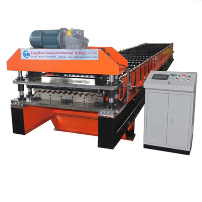 Máquina para formar baldosas de tipo corrugado de 850 mm con corte hidráulico