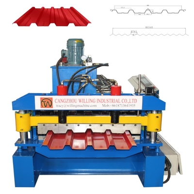 Máquina de fabricación de láminas de techo de doble capa de trapezoides y corrugados 686 IBR para Sudáfrica