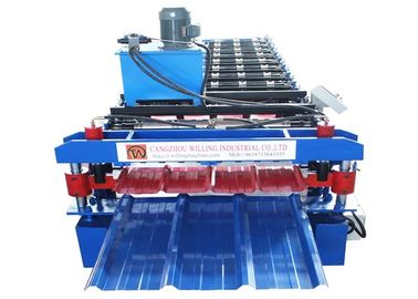 Rollo de aluminio del panel del tejado de la capa doble de la hoja del tejado que forma control del PLC de la máquina