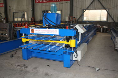 Máquina de moldeado de azulejos de techo corrugados de doble capa de alta velocidad con diámetro de eje de 75 mm