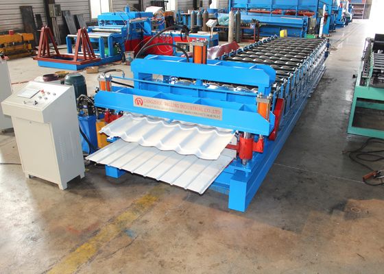 Trapezoide de la capa doble y rollo esmaltado del panel del tejado que forman la máquina