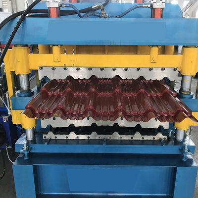 20m/Min Chaindrive Double Layer Roll que forma la fabricación de la hoja de la teja de tejado de la máquina 0.3m m