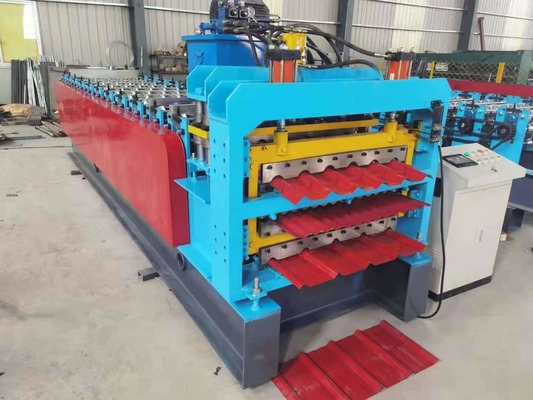 La máquina del tejado del panel 4kw Ibr acanaló la hoja esmaltada de acero de la teja del metal tres capas